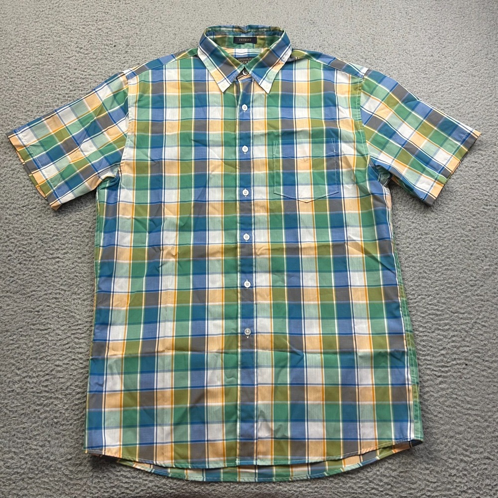 Pendleton Shirt Mens Medium Madras Plaid Cotton Fremont Button Down Short Sleeve